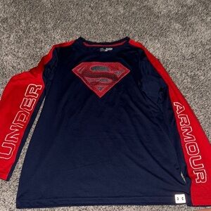 Under Armour Superman Long Sleeve Tee Red Blue​